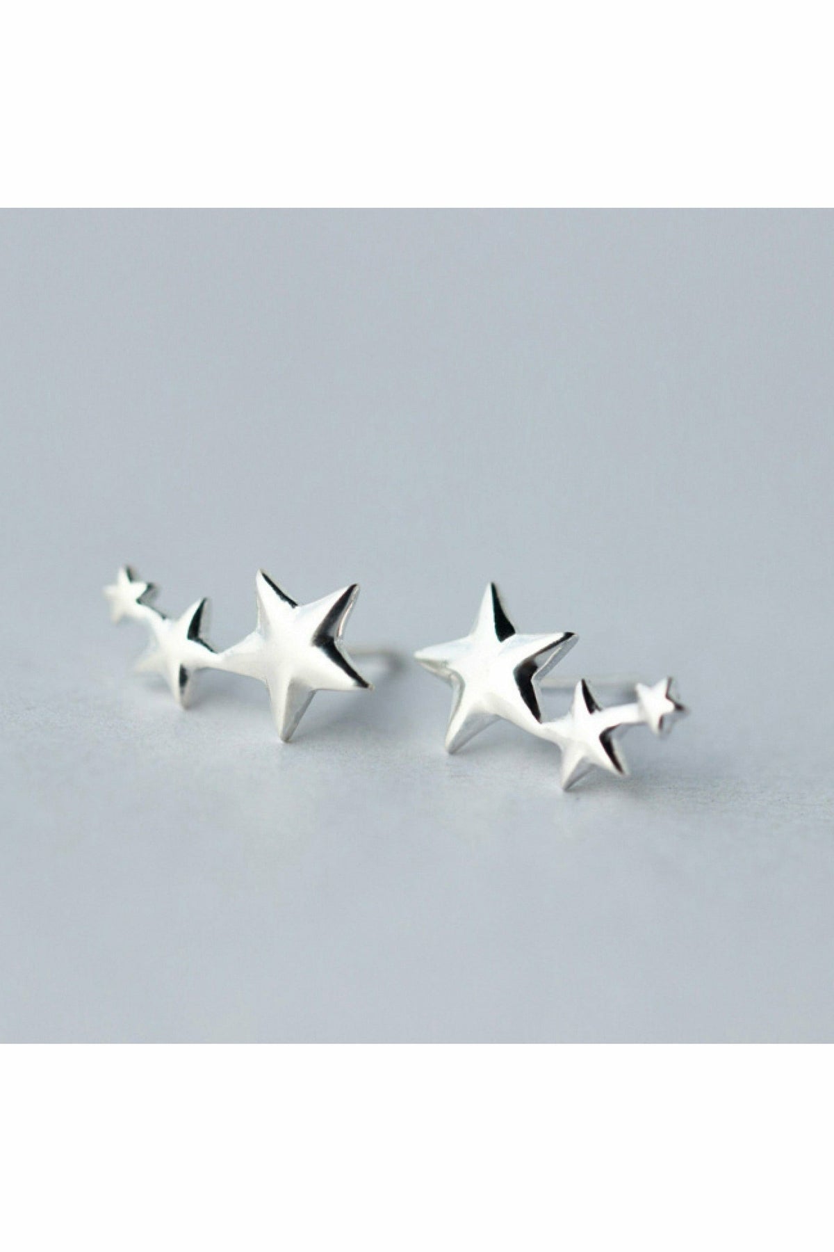 Shooting stars trio earring in sterling silver White Leaf