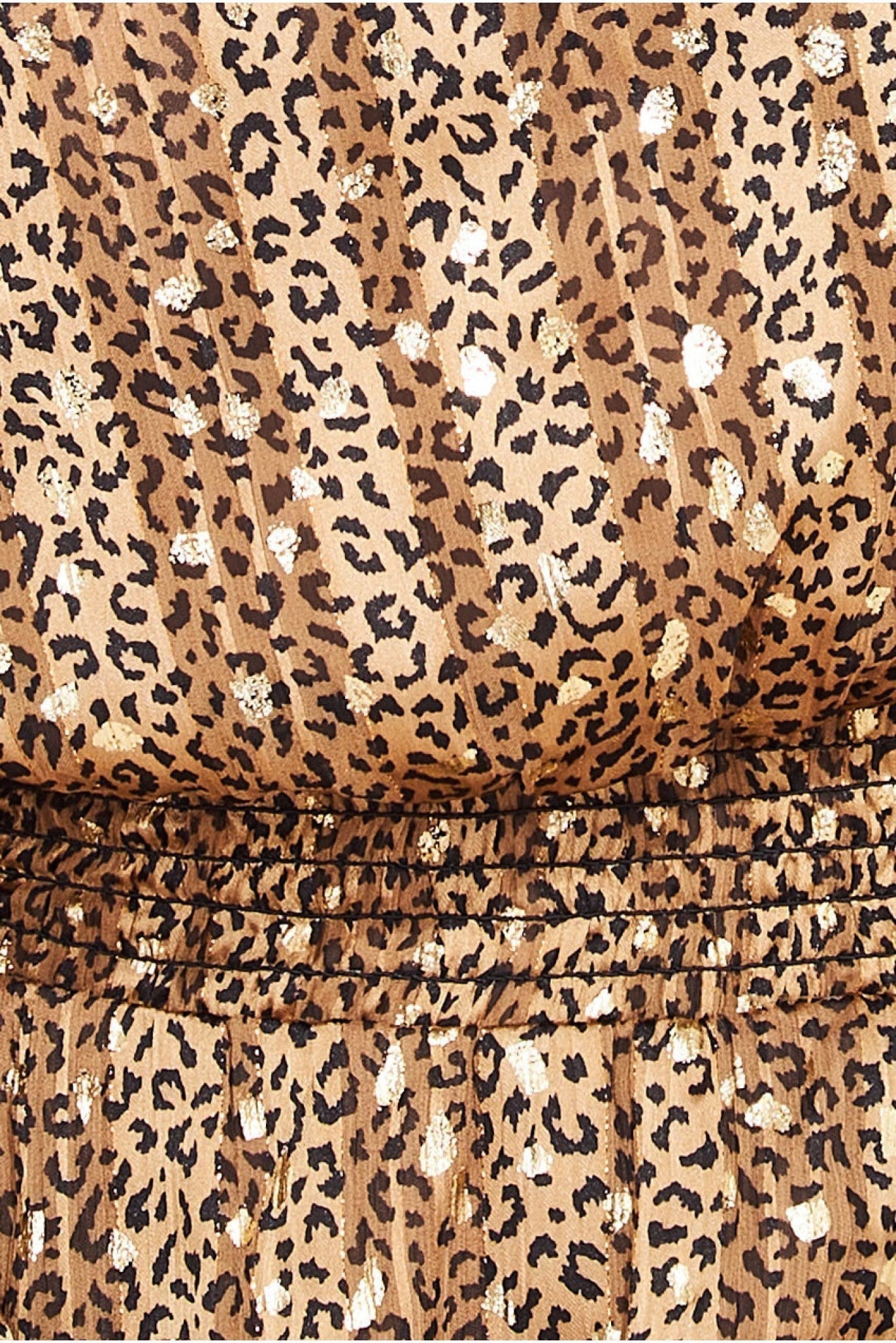 Shirred Waist Chiffon Printed Maxi - Leopard Print