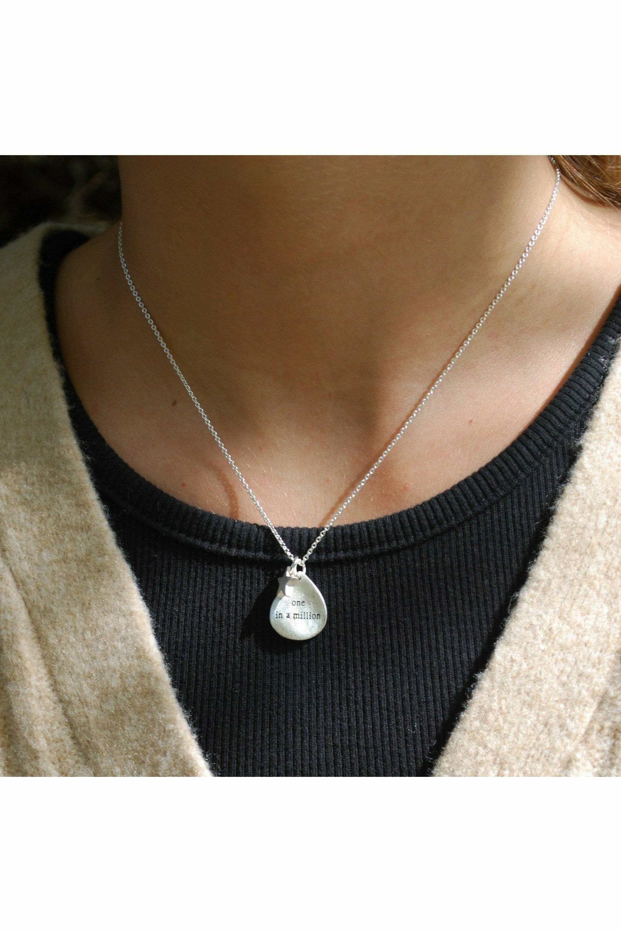 "One in a million" necklace in matt silver NLK01S