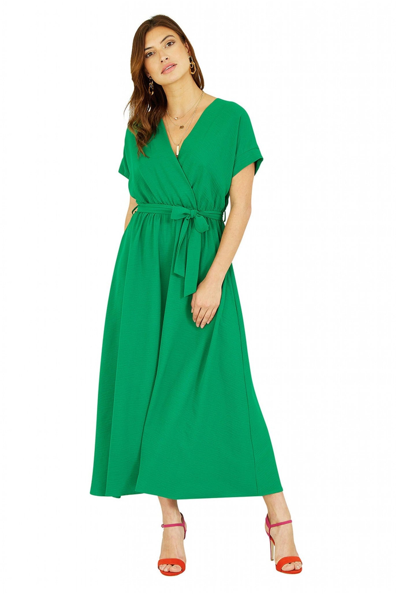 Green Kimono Sleeve Midi Dress ML6871A289