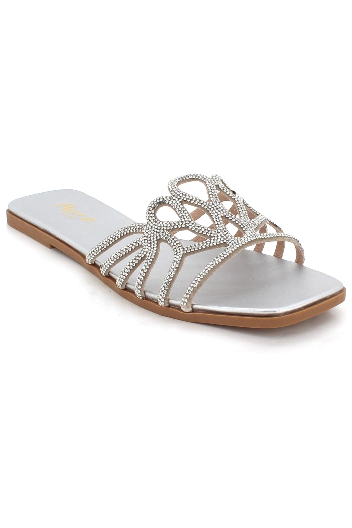 Elegantly Embellished Crystal Encrusted Design Open Toe Party Holiday Summer Beach Casual Comfort Flat Sandals L7580