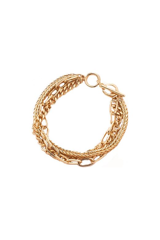Multi Chain Bracelet With Rope Chain In Gold LBU05G