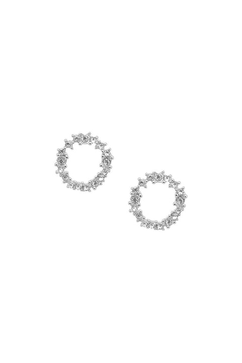 Crystal Hoop Earring In Silver LE001S