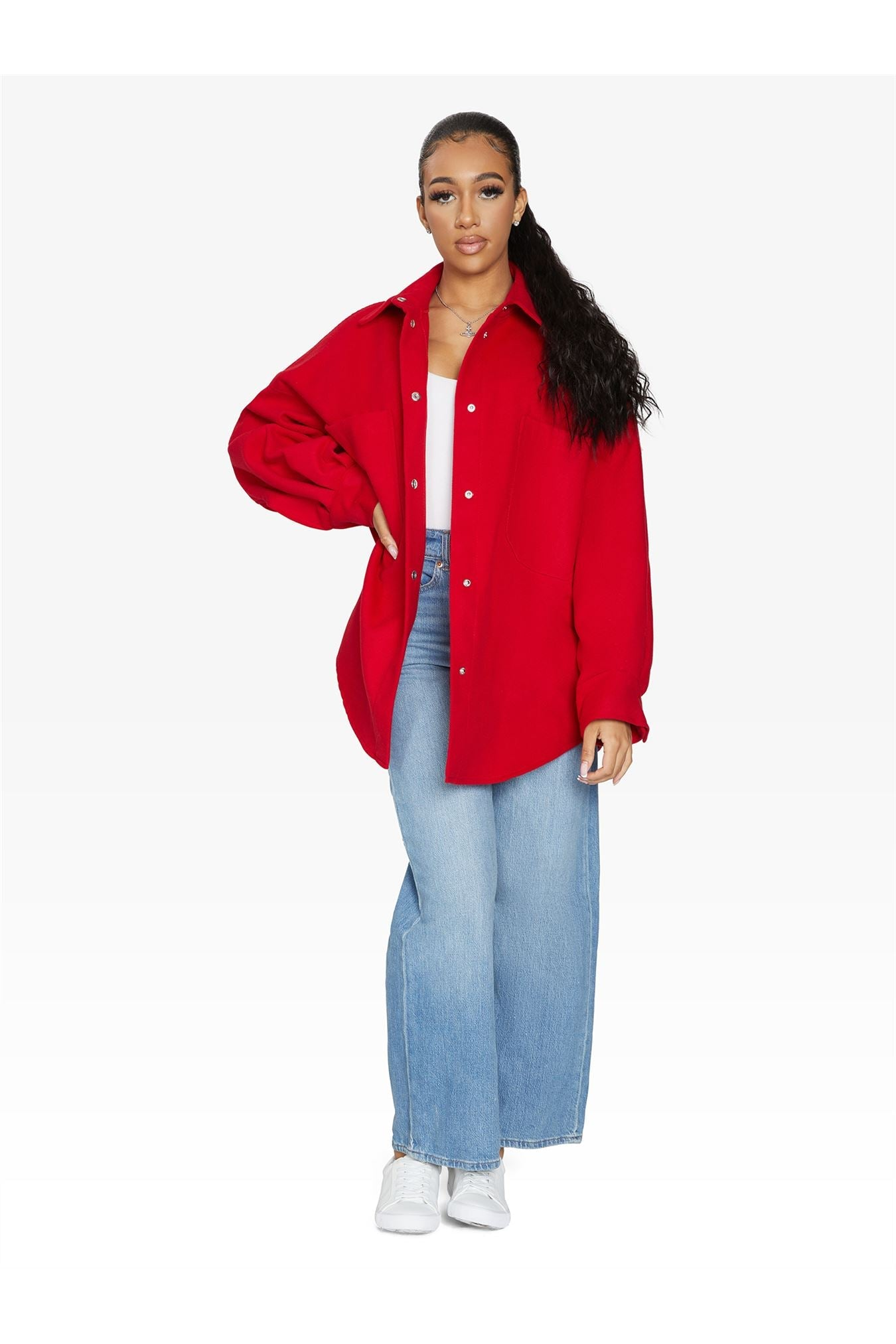 Oversized Patch Pocket Shacket De La Creme