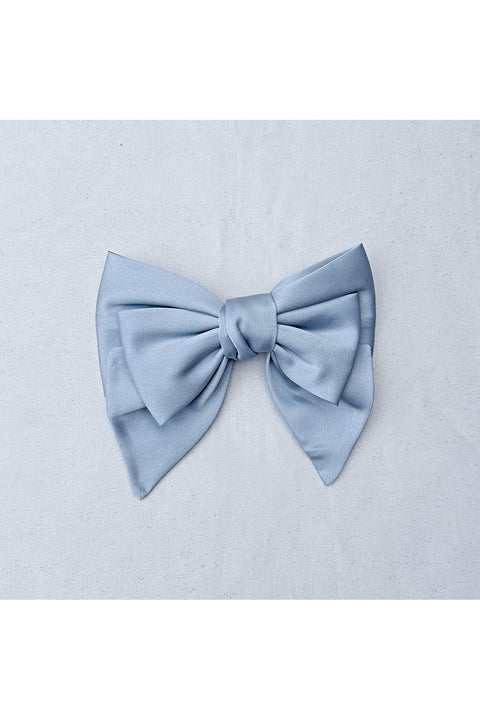 Light Blue Satin Hair Bow Light Blue Hair Clip by Queenmee Hair Accessories