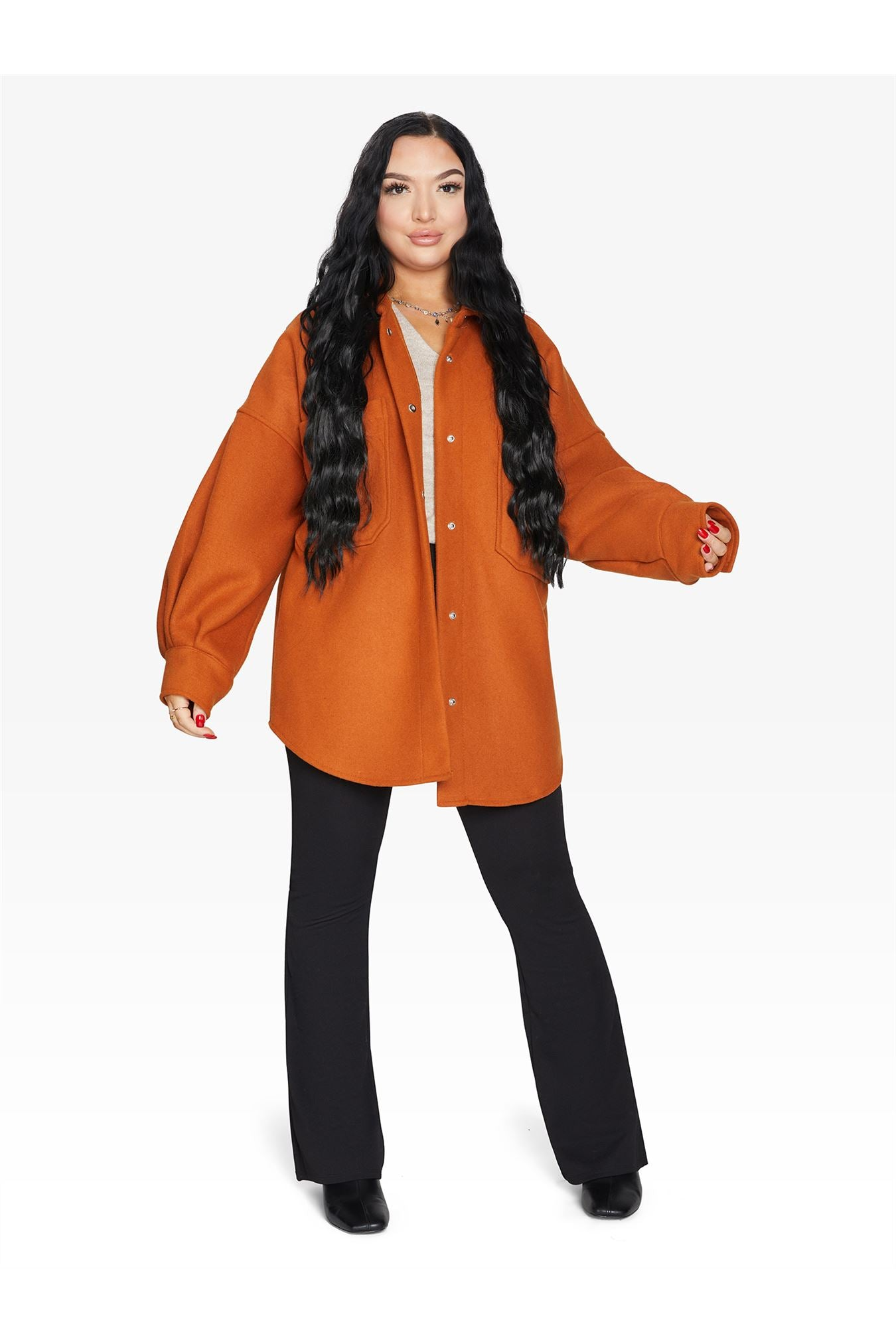 Oversized Patch Pocket Shacket De La Creme