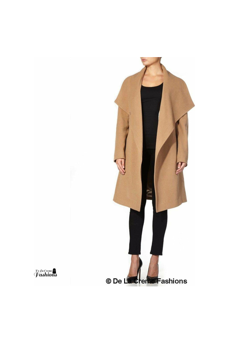Wool Blend Large Lapel Duster Coat 1801