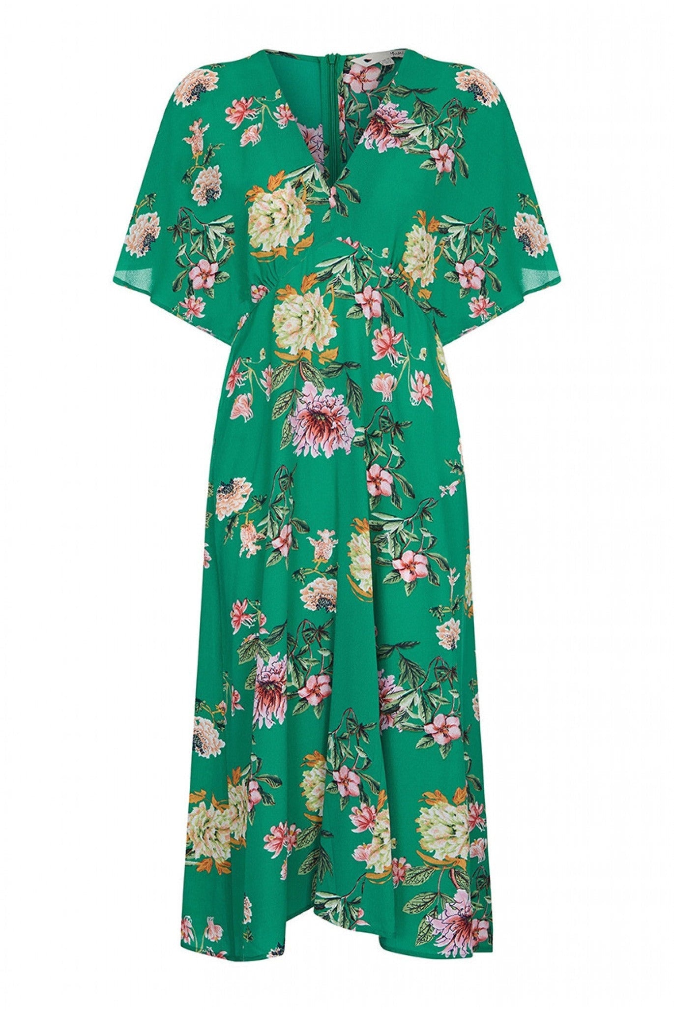 Green Floral Kimono Midi Dress YM3190009