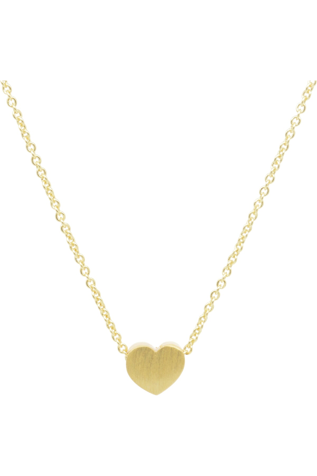 Small Heart Necklace Matt Gold NLK08G
