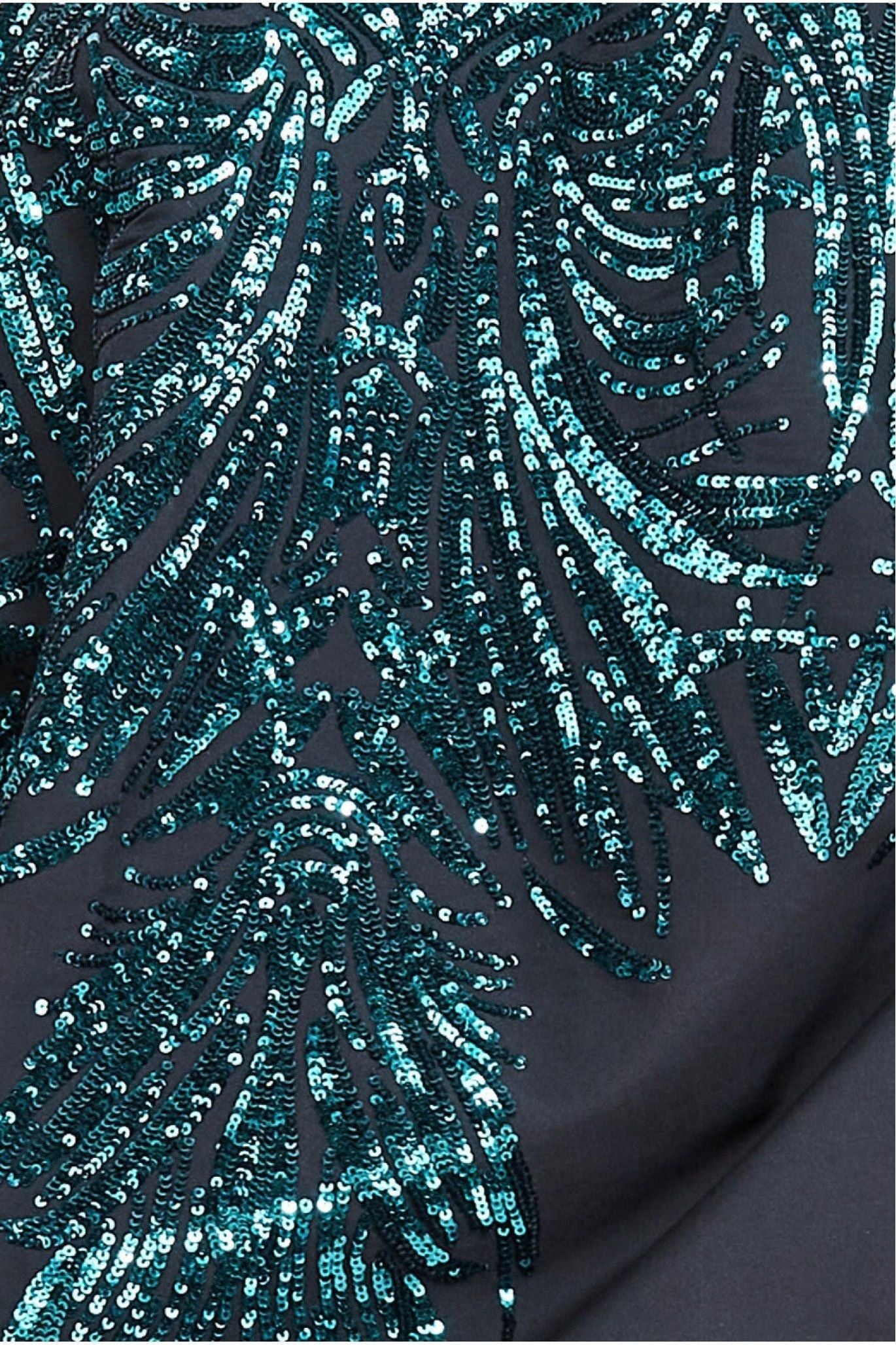 Sequin Embroidered Bomber Jacket - Emerald JK01