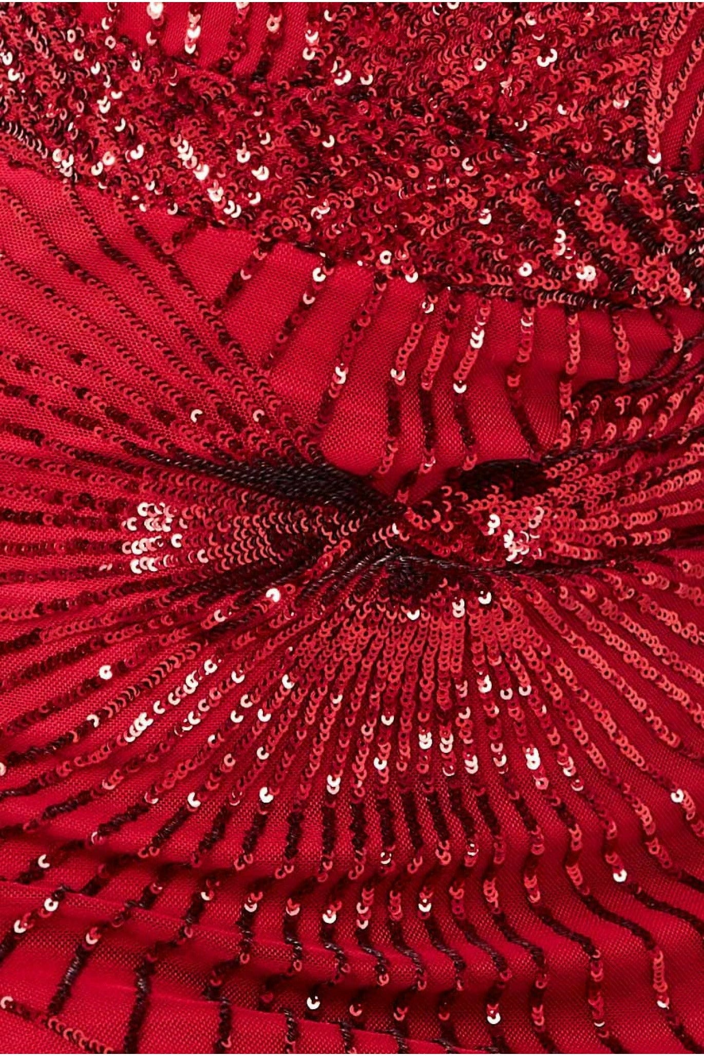 Starburst Effect Maxi Dress - Red