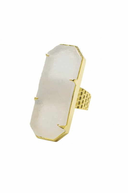 Inner Strength' Gemstone Gold Adjustable Statement Ring INS-G