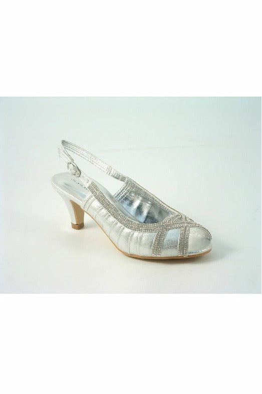 Leona Sabatine Diamante Metallic Peep Toe Shoe SABATINE F98