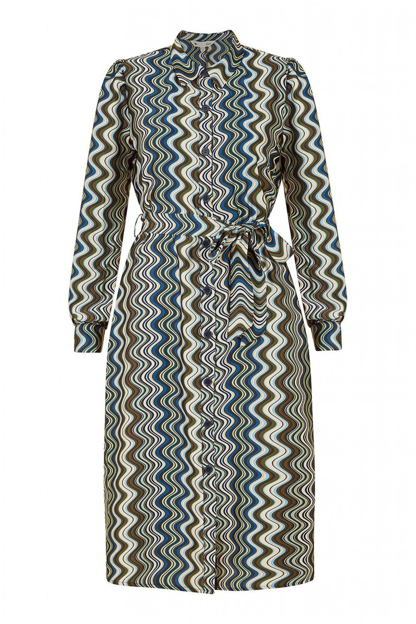 Multicolour Abstract Stripes Shirt Dress YM3785207