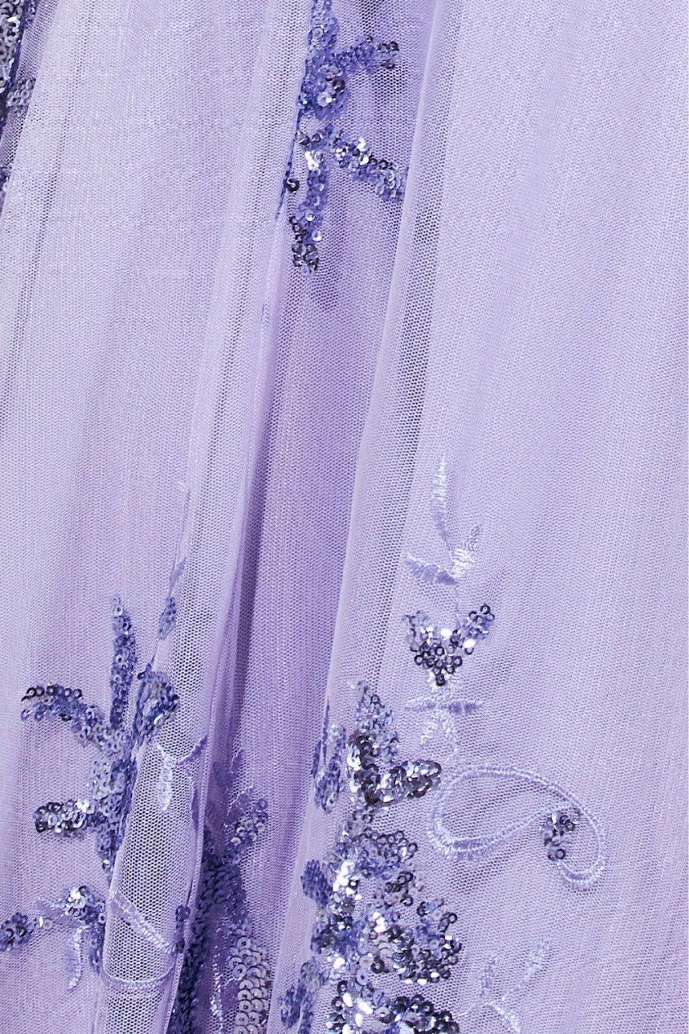 Bardot Sequin & Lace High Low Midi - Lilac DR3675