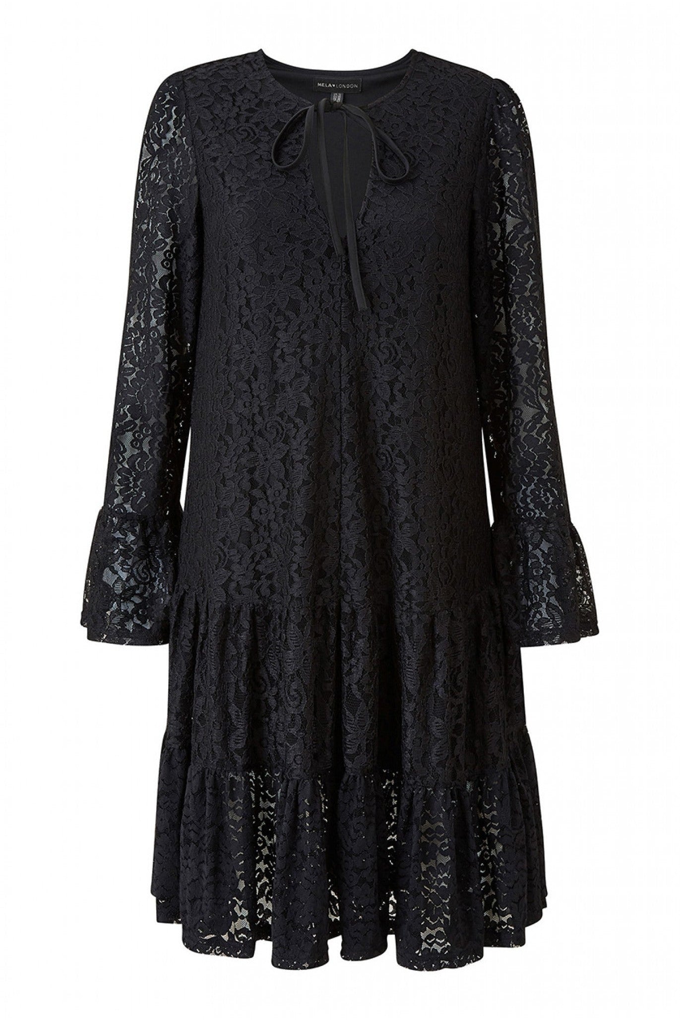 Black Lace Smock Dress ML6459018
