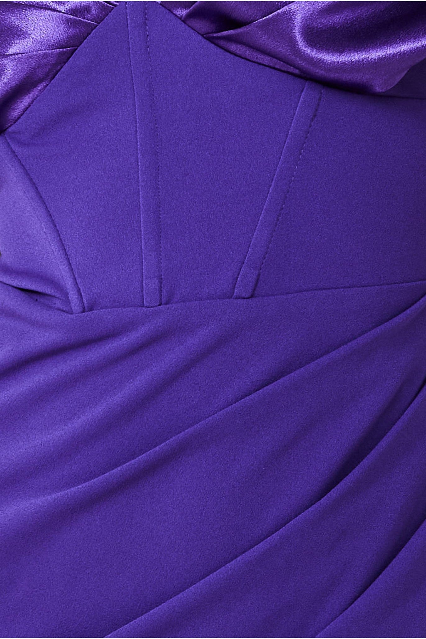Satin & Scuba Off The Shoulder Maxi Dress - Purple DR3460