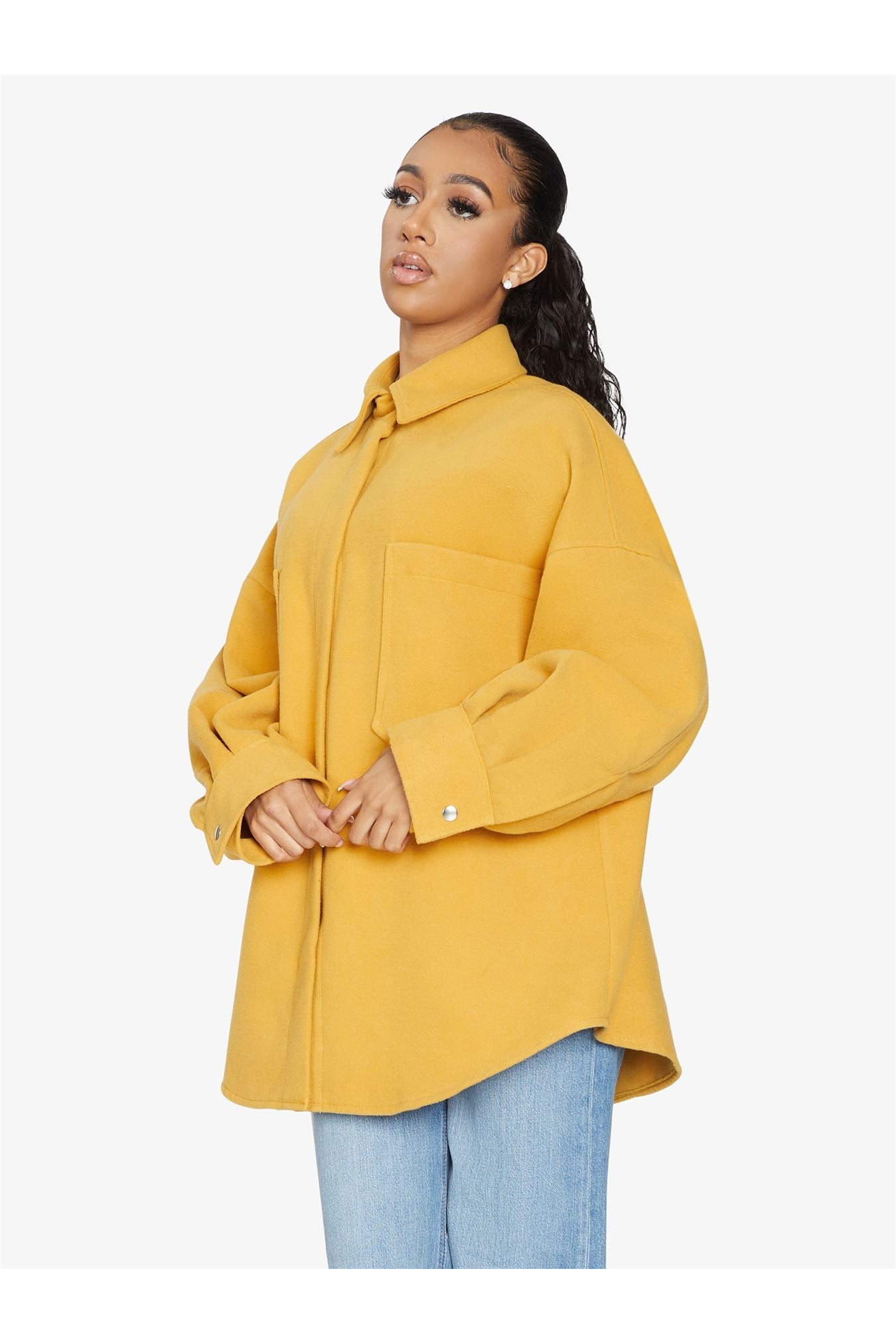 Oversized Patch Pocket Shacket De La Creme