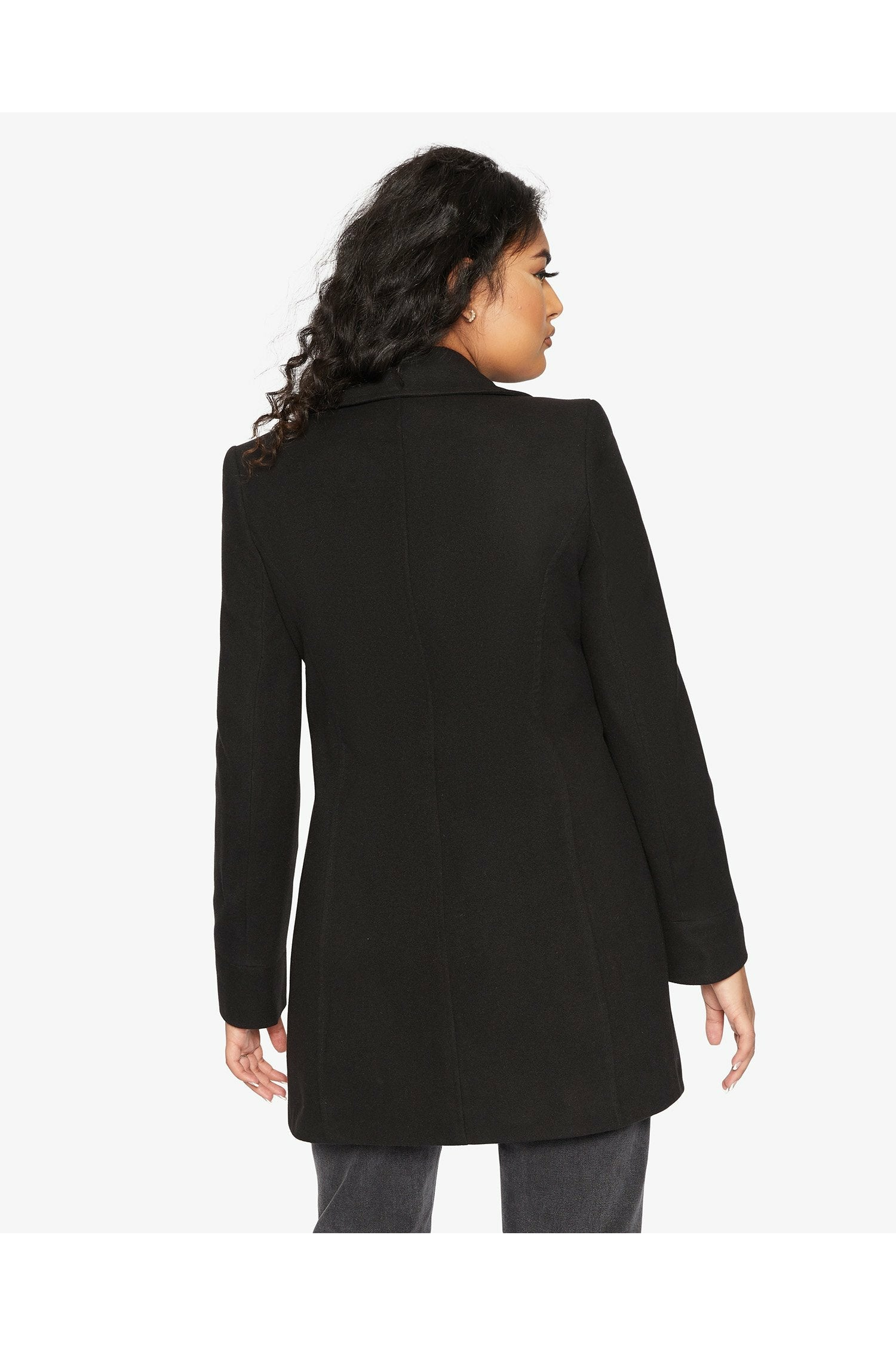 De La Creme Womens Wool Blend Hip Length Covert Coat De La Creme