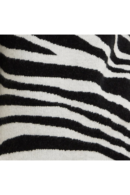 Mono Zebra High Neck Jumper C15-LIQ23AW008BL