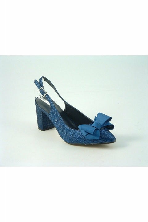 Glitter Bowed Sling Back Court Shoe SabatineF1638