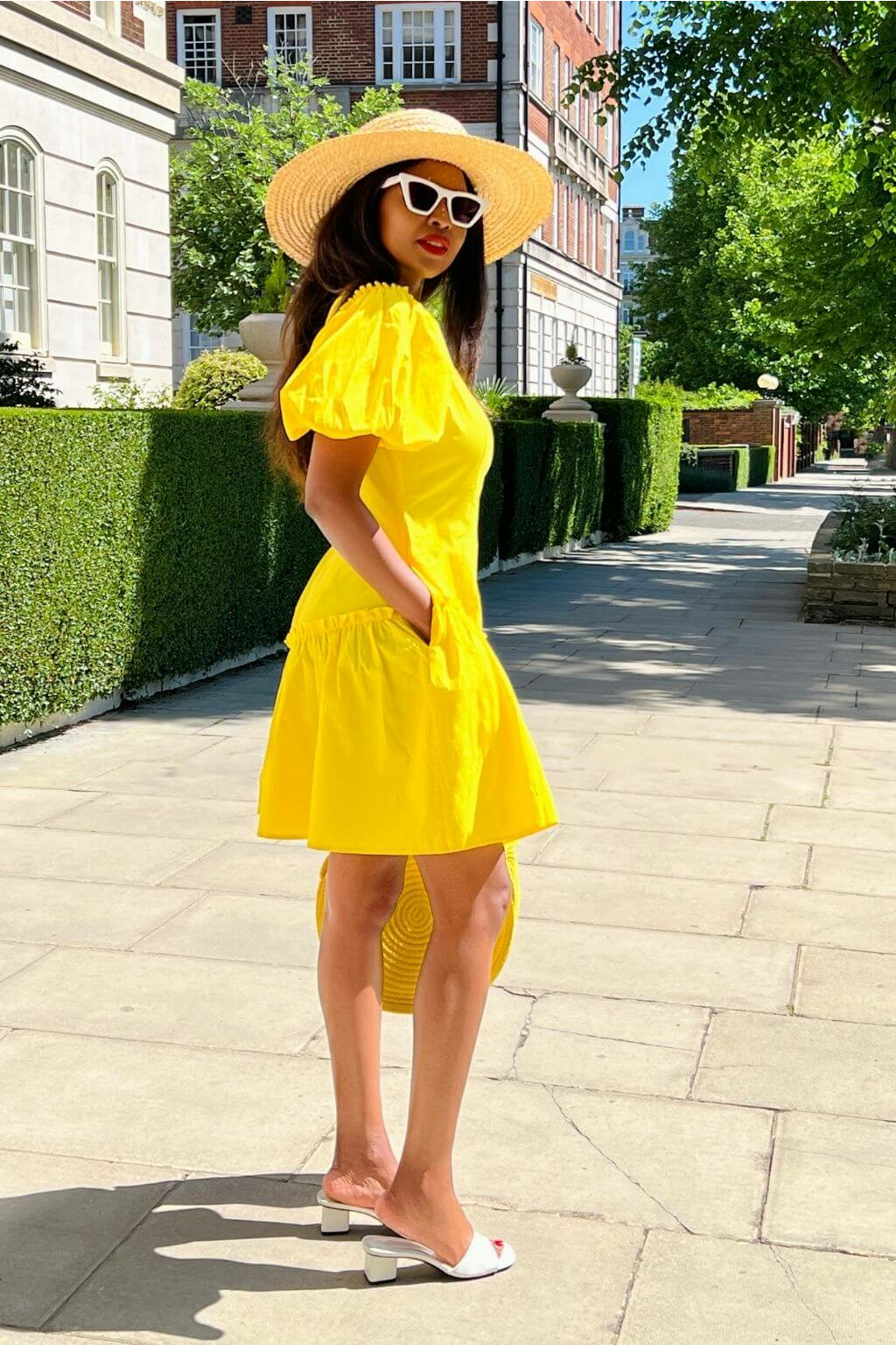 Yellow Poplin Dress 13763
