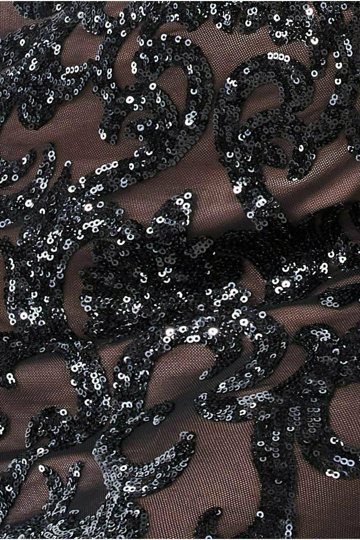 Tassel Split Maxi Dress - Black DR2616