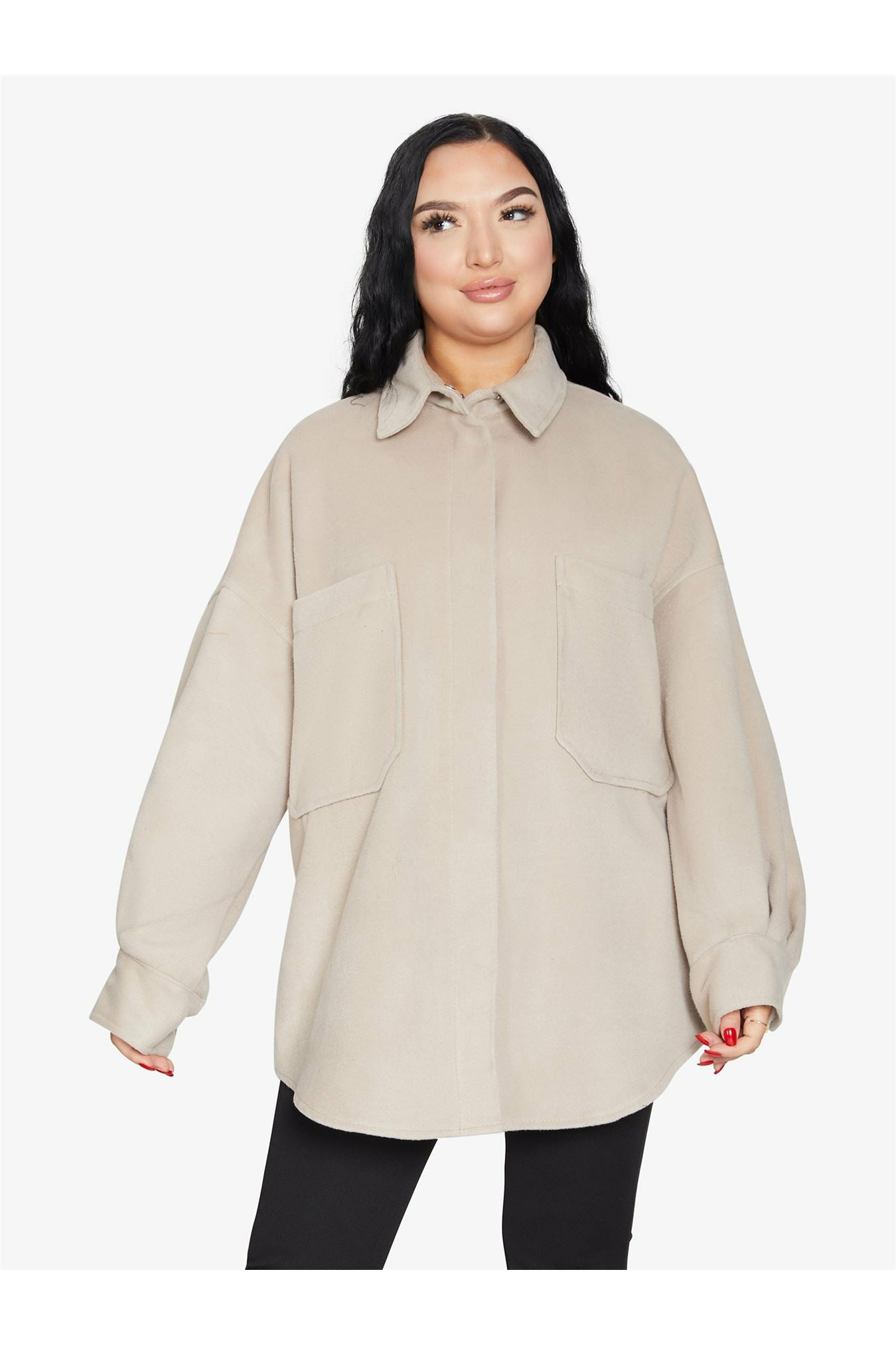 Oversized Patch Pocket Shacket De La Creme