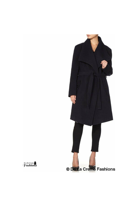 Wool Blend Large Lapel Duster Coat 1801