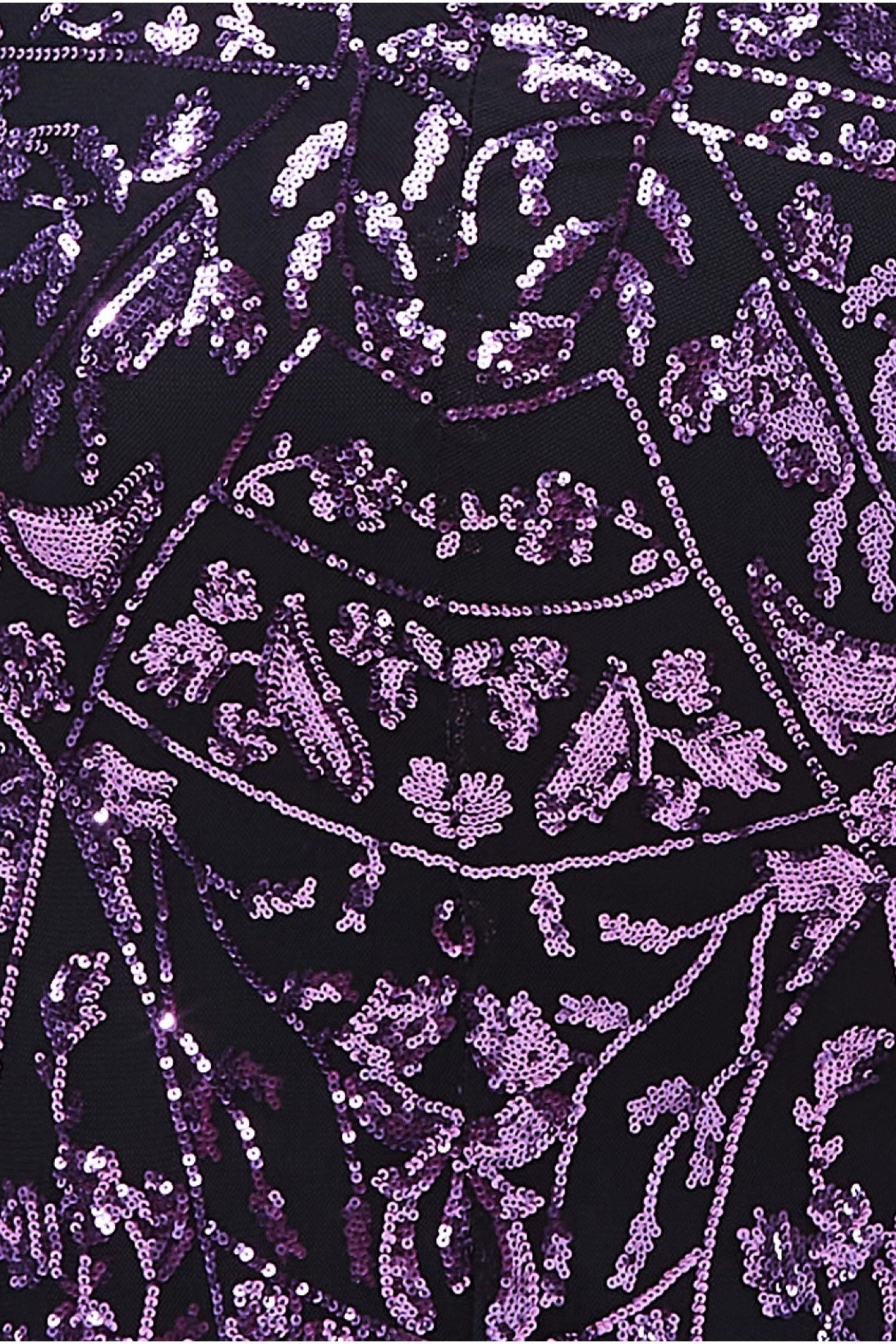 Sequin Mesh Embroidered Maxi Dress - Purple DR3277P