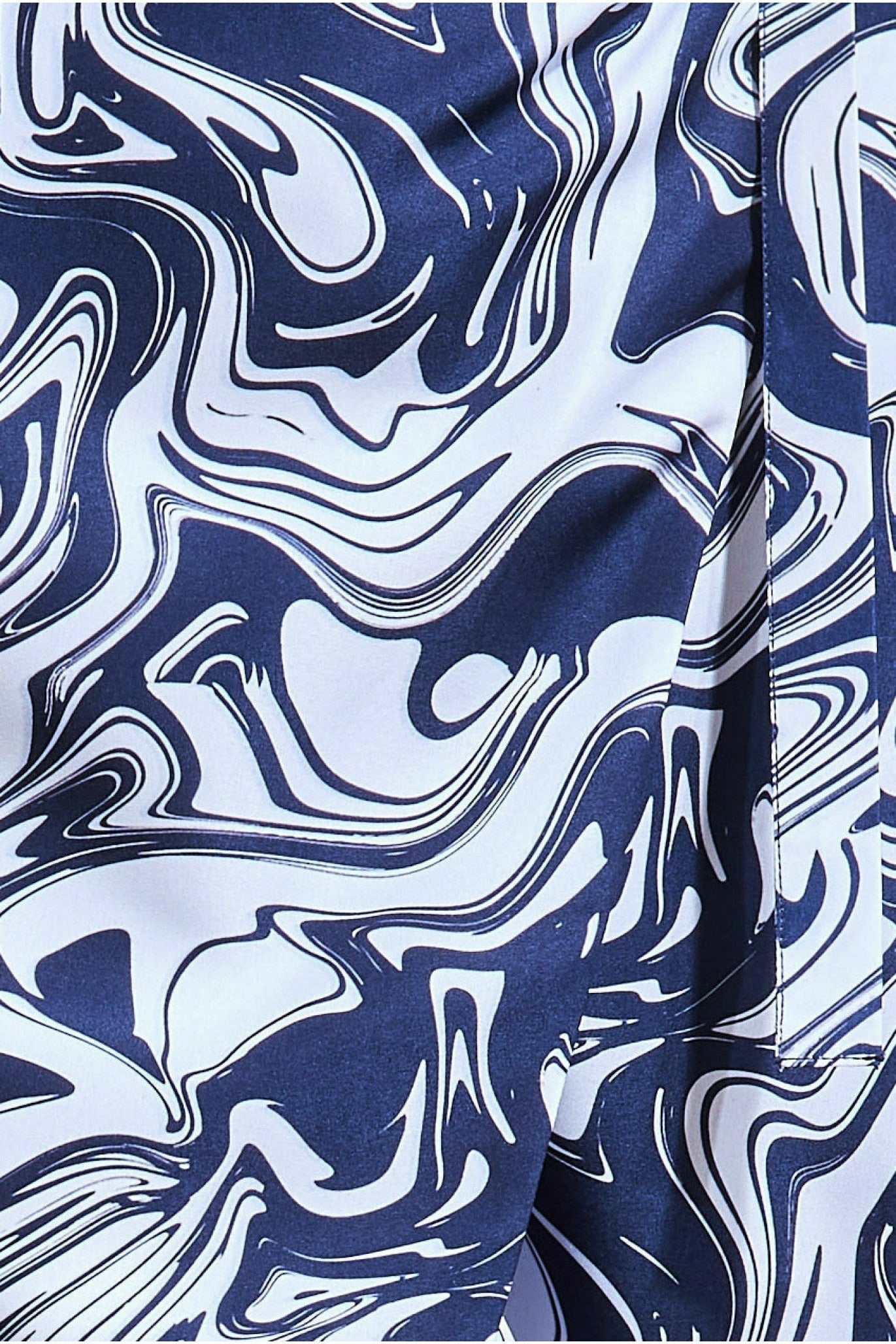 Printed High Waist Wrap Midi Skirt - Navy SK17