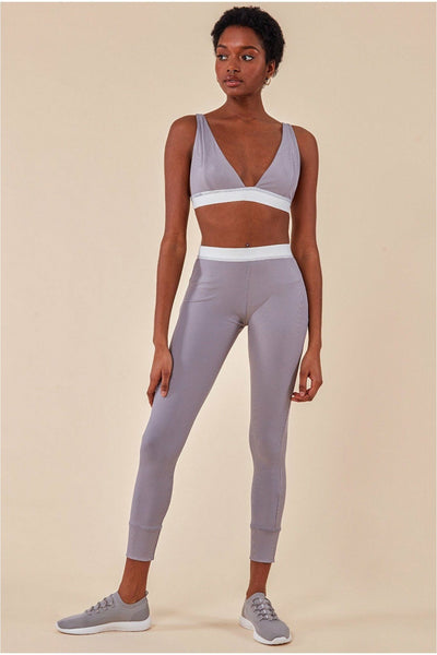 Grey - Bralette & Legging Workout Lounge Set - Light Grey by Cosmochic