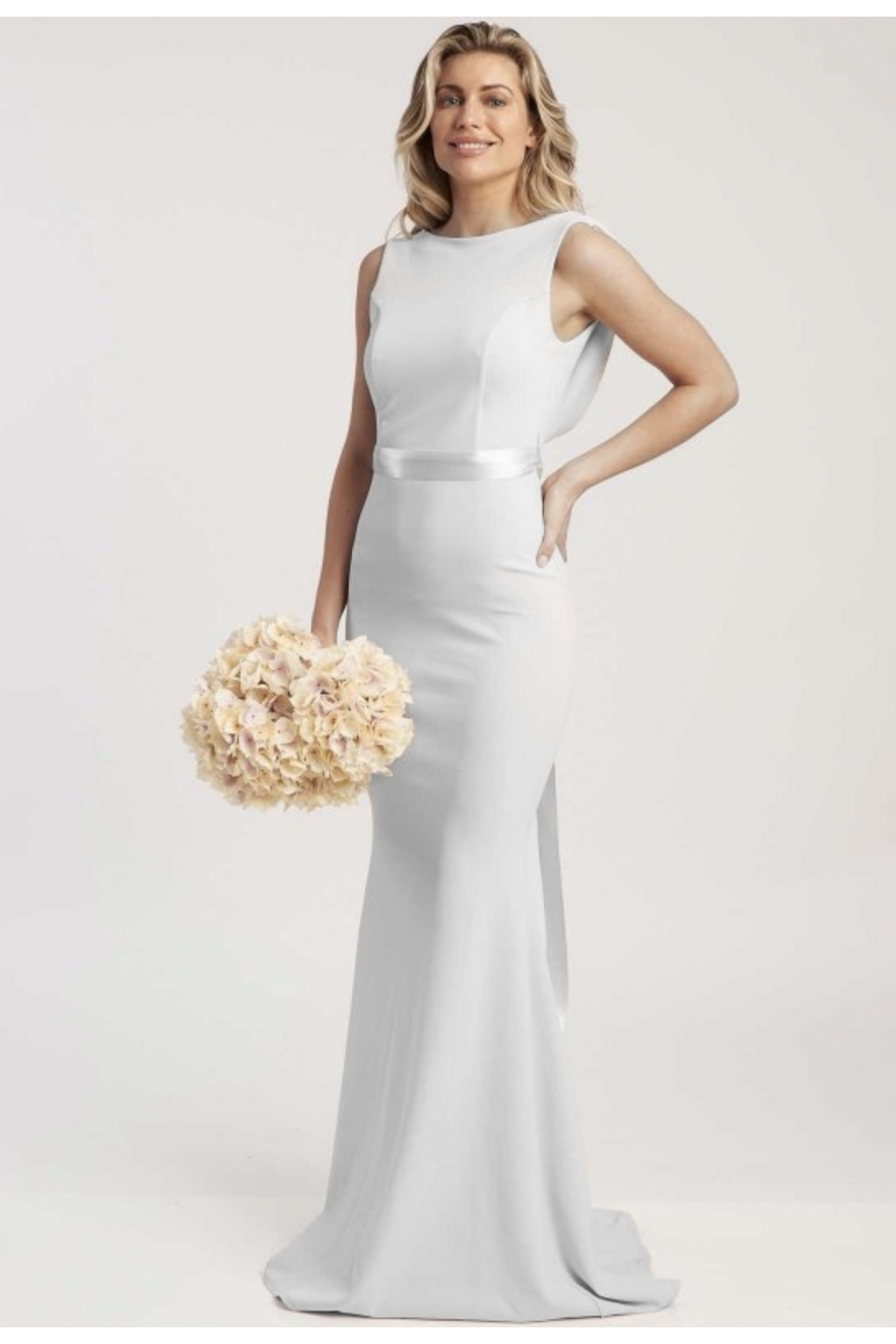 Eris Bridesmaid Maxi Fishtail Dress In White ERIS