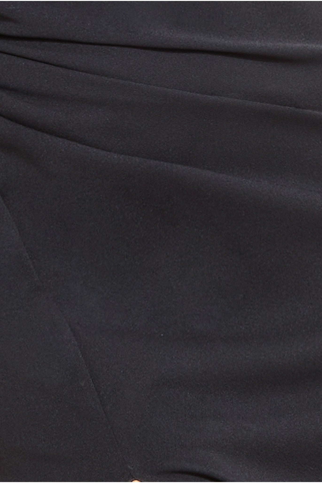 One Shoulder Front Split Scuba Maxi Dress - Black DR3518