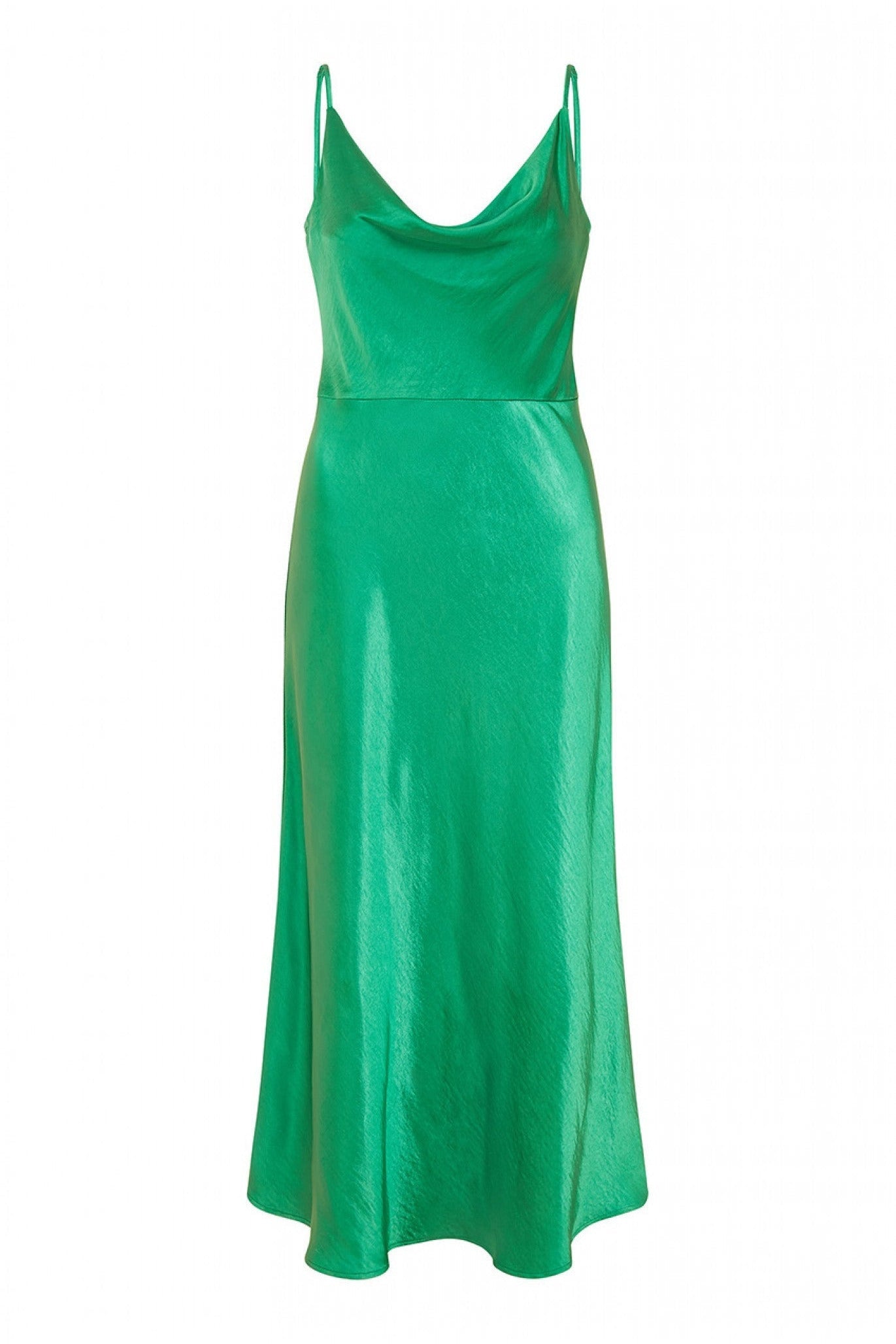 Yumi Green Satin Cowl Neck Slip Dress – Goddiva