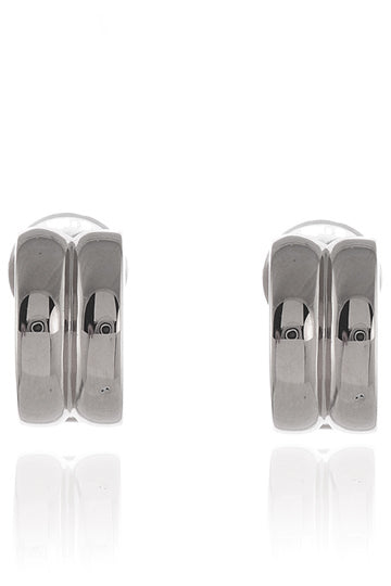 Cachet Suzy Polished Clip-On Earrings Platinum Plated JWB London