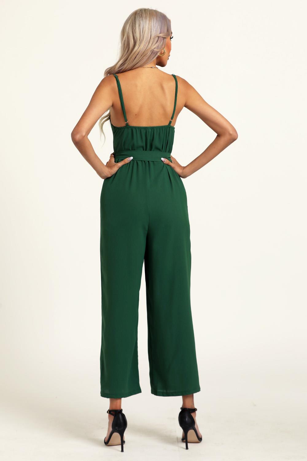 Strappy Jumpsuit In Green FS516