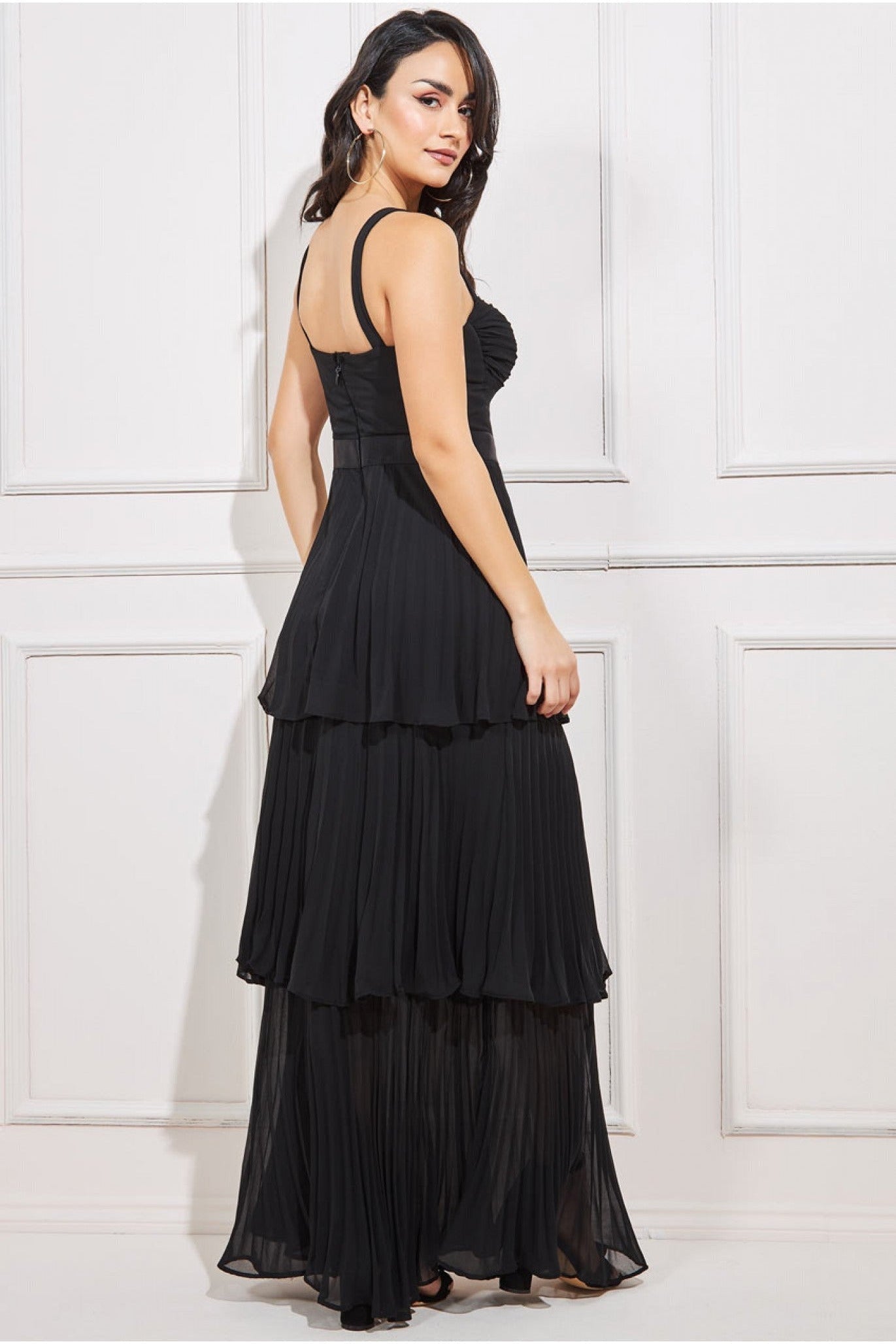 Wholesale Foil Pleated Corset Maxi Dress – City Goddess