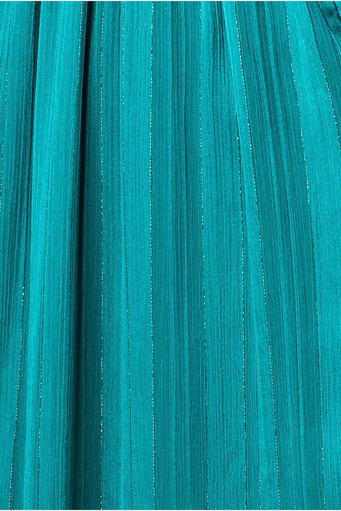 Keyhole High Neck Flutter Sleeve Maxi - Emerald DR3441