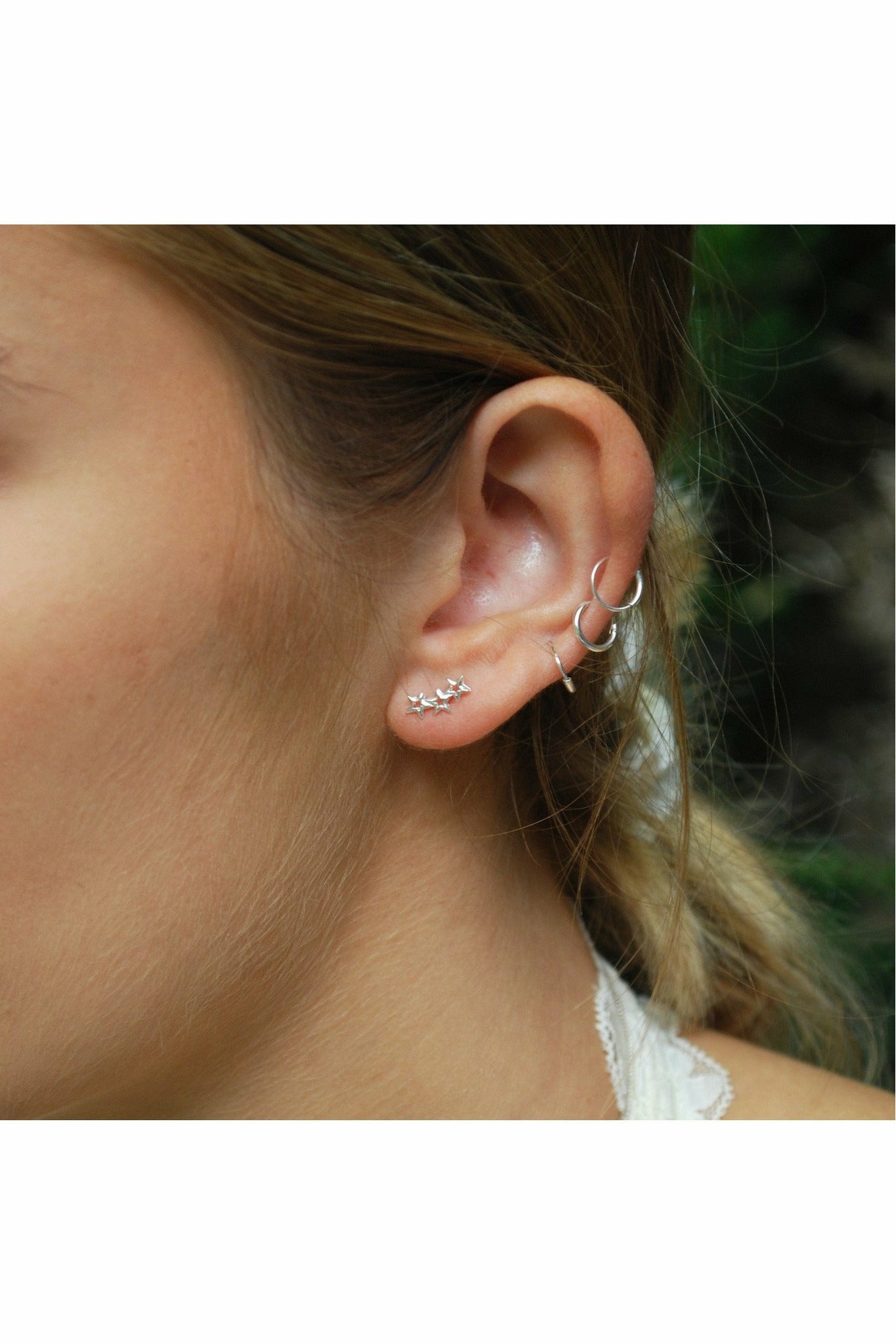 3 star earring in sterling silver EAQ40S