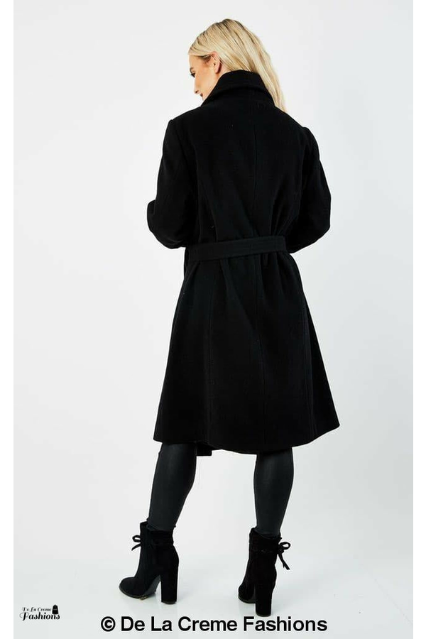 Wool Blend Large Lapel Duster Coat 1801