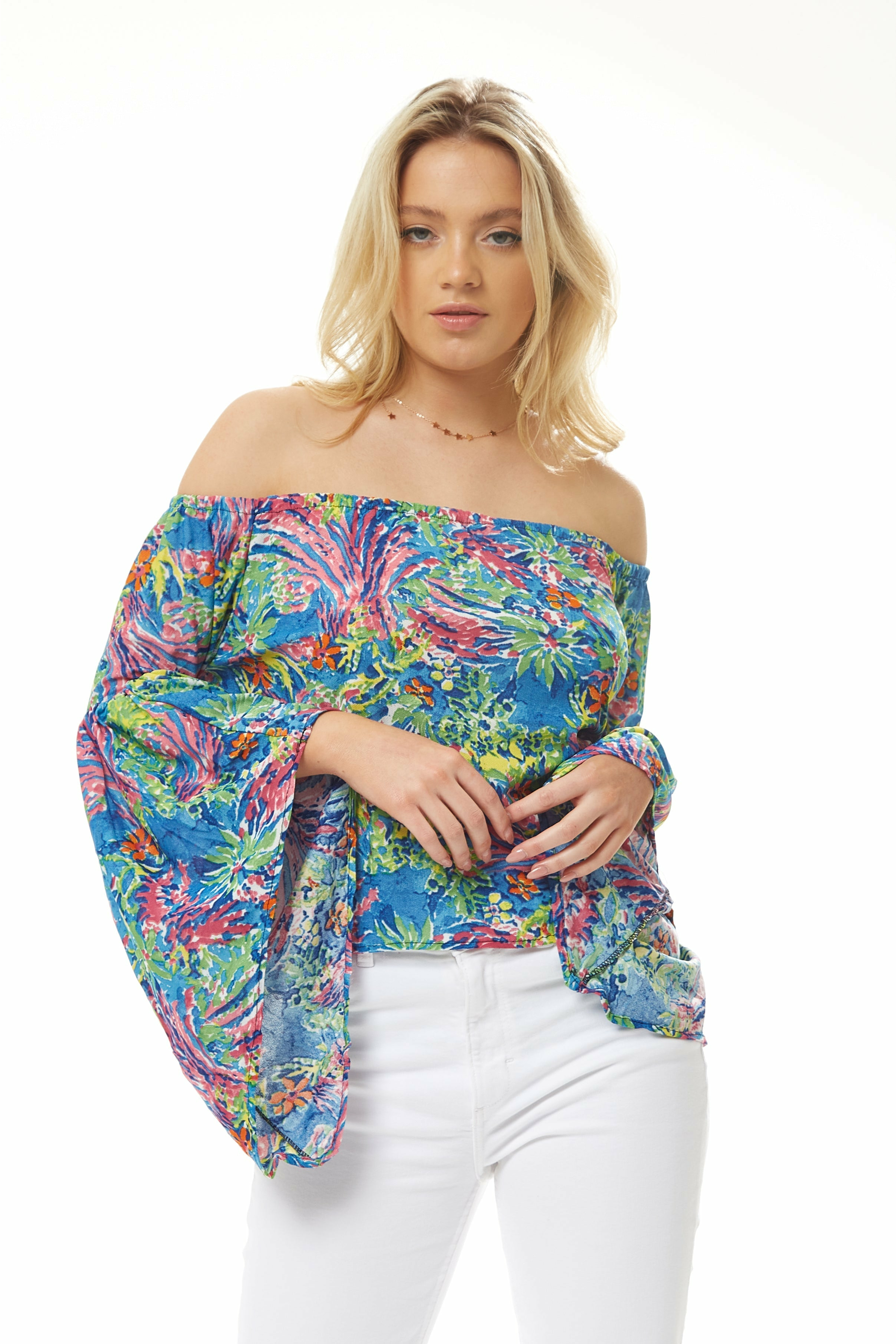 Off Shoulder Multicolour Top C13-TRTP004