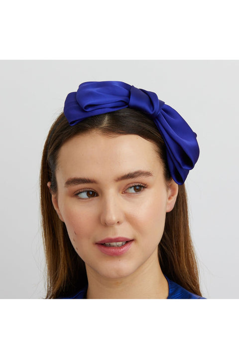 Blue Fascinator Bow Headband by QueenMee Accessories