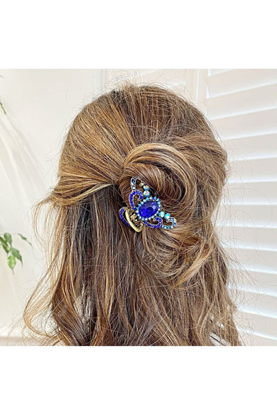 Blue - Blue Hair Claw Clip With Gems by QueenMee Accessories
