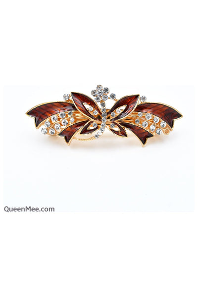 Red - Butterfly Hair Clip With Enamel by QueenMee Accessories