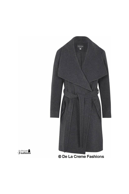 Wool Blend Large Lapel Duster Coat 1801