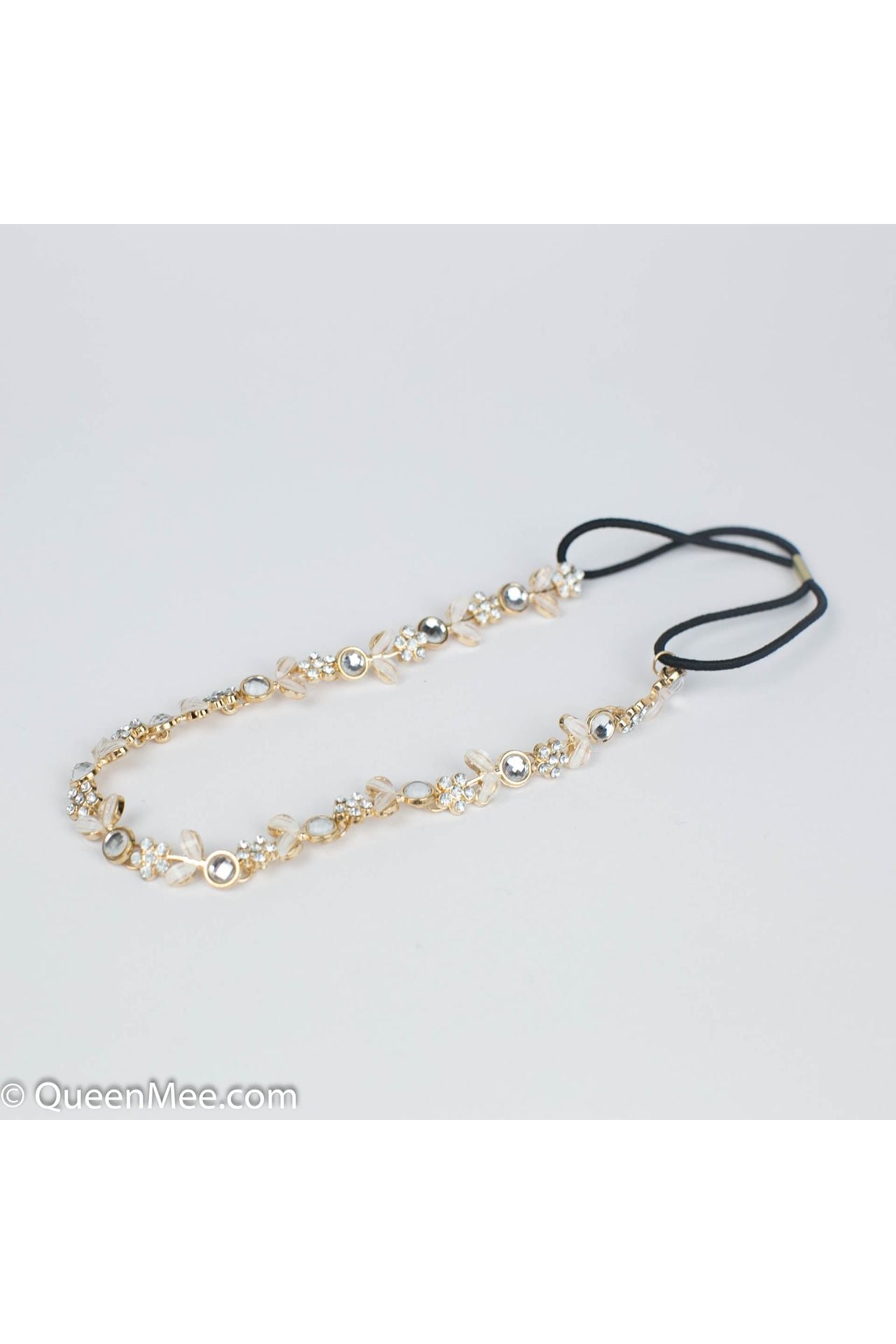 Chain Headband With Diamante Flowers 5060801172714