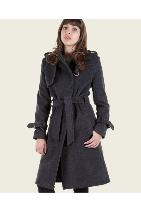 Ventura Collarless Trench Coat by De La Creme Fashions