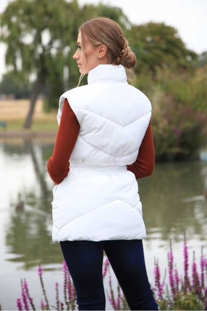 White Belted Gilet Puffer OU0000154