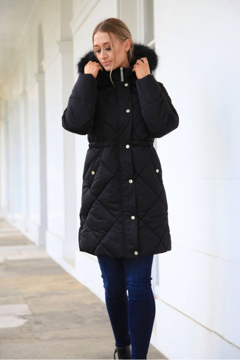 Lux Satin Long Puffer Coat OU0000163